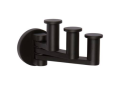 Ginger 4610T-MB Triple Pivoting Robe Hook - Matte Black