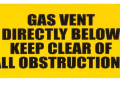 Raven sign-plastic Gas Vent Warning Sign