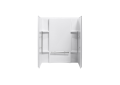 Sterling 72284103-N-0 48 inch x 36 inch x 55-1/8 inch Accord Series Complete Wall Set with Nickel Grab Bars - White