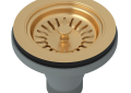 ROHL 735SEG Manual Basket Strainer without Remote Pop-Up - Satin English Gold