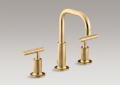Kohler 14406-4-BGD Widespread Lavatory Faucet, Low Gooseneck Spout and Low Lever Handles