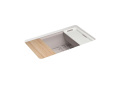 Kohler® 5871-5UPC-TRF K-5871-5UPC Riverby Sink, Truffle, Rectangle Shape, 30-1/4 in L x 15-13/16 in W Bowl x 9 in D Bowl, 5 Faucet Holes, 9-13/16 in H x 22 in W x 33 in L, Undermount Mounting, Enameled Cast Iron