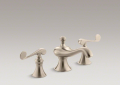Kohler 16102-4-BV Widespread Lavatory Faucet, Scroll Lever Handles