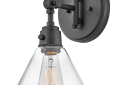 Hinkley® 3691BK-CL Arti Traditional Small Single Light Sconce, (1) Lamps Lamp, 120 V AC, Black Housing