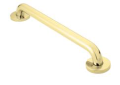 Moen® R8718PB Grab Bar, Home Care®, 18 in L x 1-1/4 in Dia, Polished Brass, 304 Stainless Steel, Import