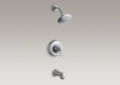 Kohler T10274-4-G Pressure-Balancing Bath and Shower Faucet Trim, Sculpted Lever Handle